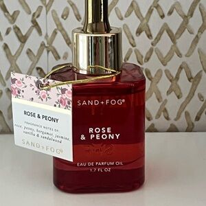 SAND + FOG ROSE & PEONY PERFUME OIL DROPPER - 1.7 OZ - NEW